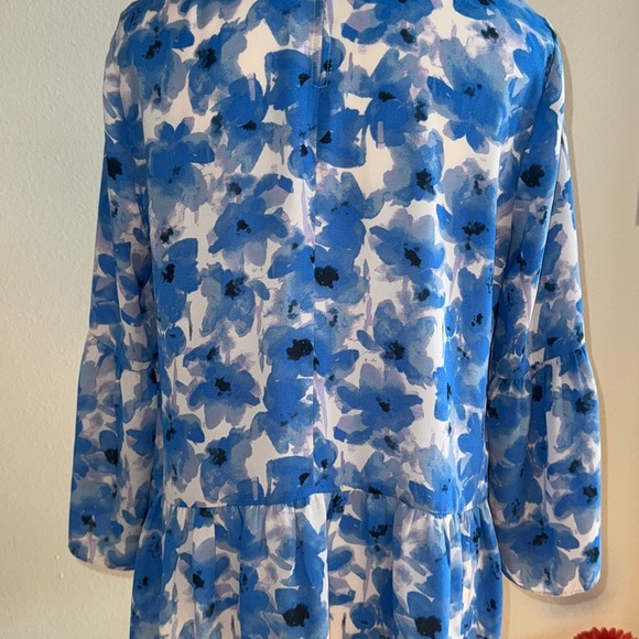 Blouse J.Crew Floral Blue Women's Top - Picture 4 of 8